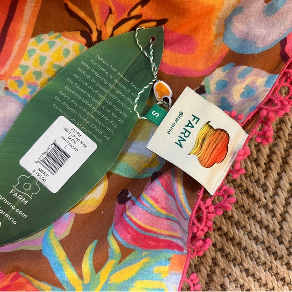 FARM Rio One-Shoulder Tropical Fruit Mini Dress - Pink Multi - Picture 6 of 6